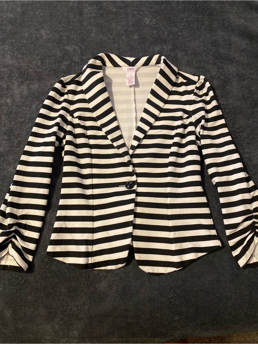 Candie's Black and White Striped Blazer Jacket